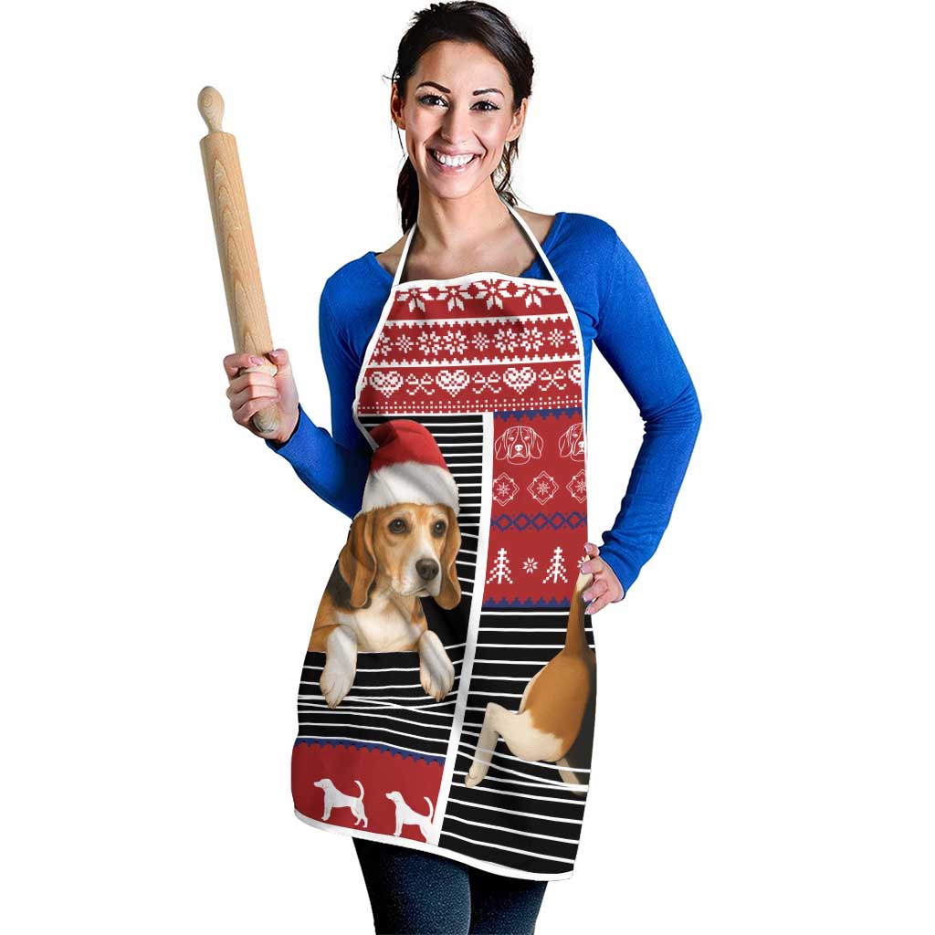 Lovely Beagle Christmas Apron Xmas Holiday Patterns - Wonder Print Shop
