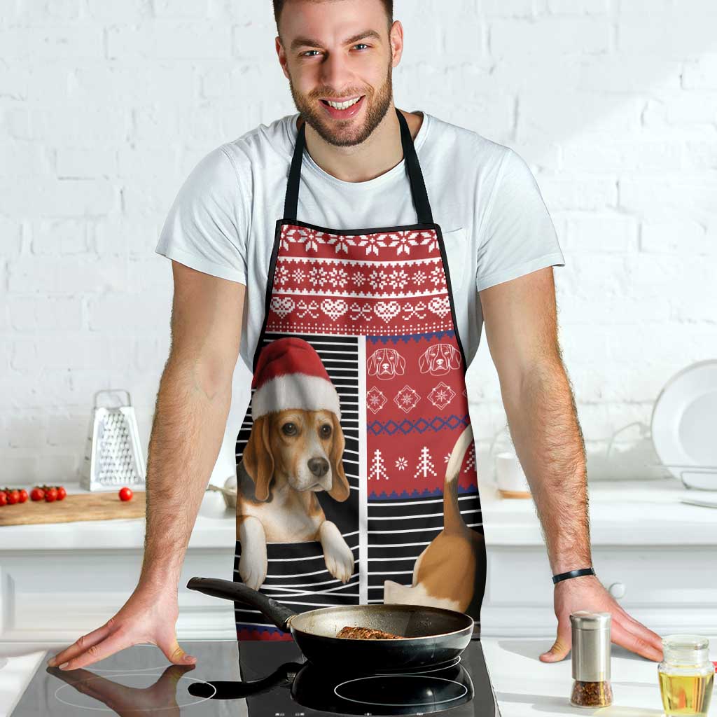 Lovely Beagle Christmas Apron Xmas Holiday Patterns - Wonder Print Shop