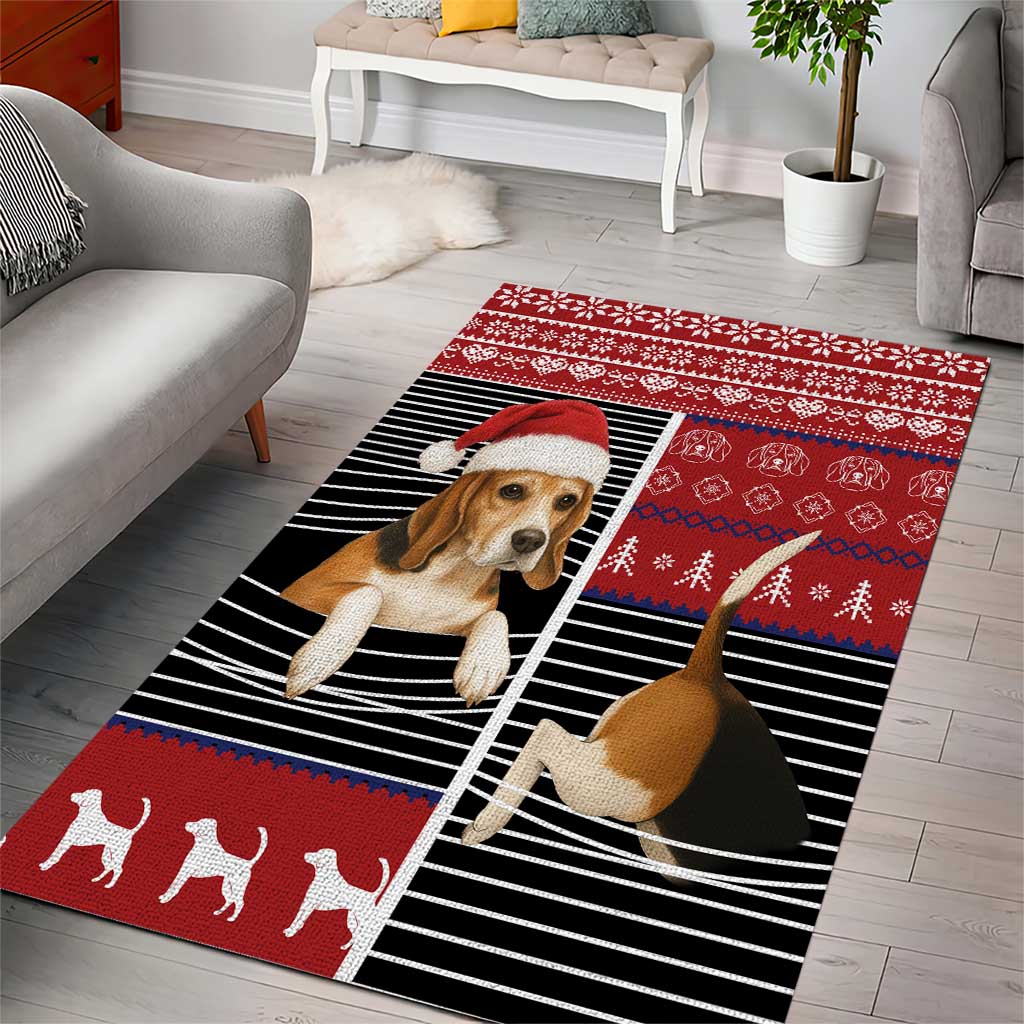 Lovely Beagle Christmas Area Rug Xmas Holiday Patterns - Wonder Print Shop