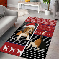Lovely Beagle Christmas Area Rug Xmas Holiday Patterns - Wonder Print Shop