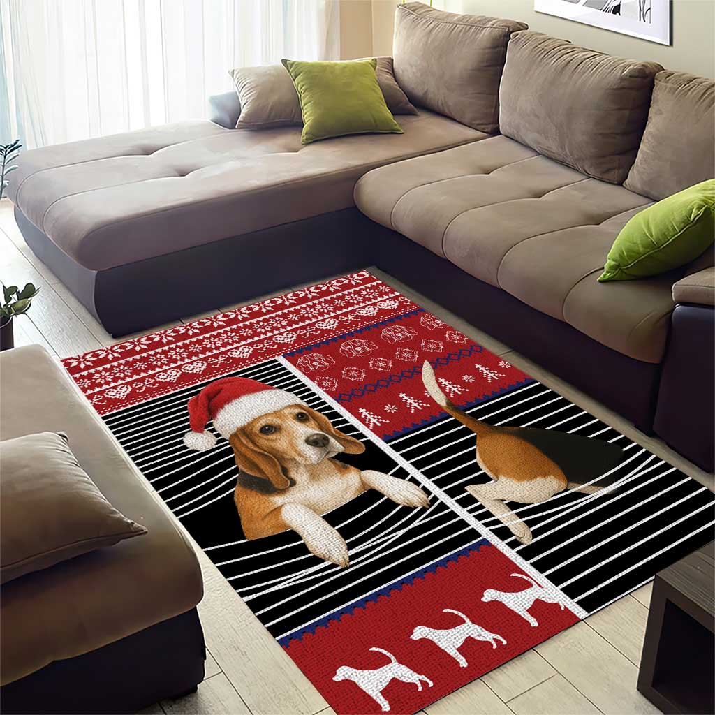 Lovely Beagle Christmas Area Rug Xmas Holiday Patterns - Wonder Print Shop