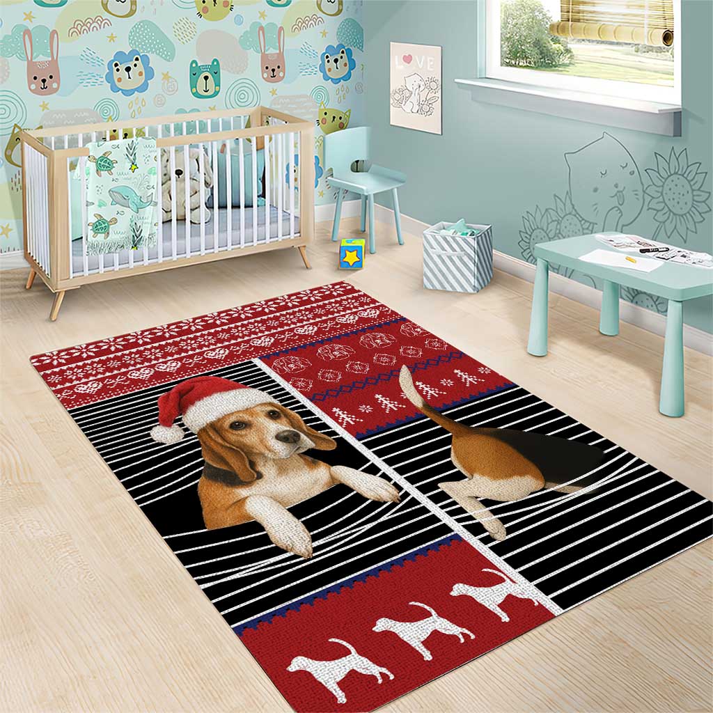 Lovely Beagle Christmas Area Rug Xmas Holiday Patterns - Wonder Print Shop