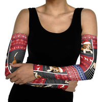 Lovely Beagle Christmas Arm Sleeves Xmas Holiday Patterns - Wonder Print Shop