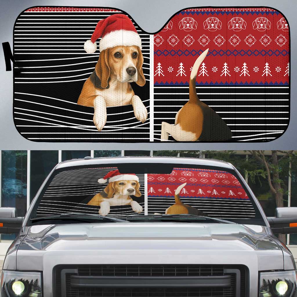 Lovely Beagle Christmas Auto Sun Shade Xmas Holiday Patterns - Wonder Print Shop
