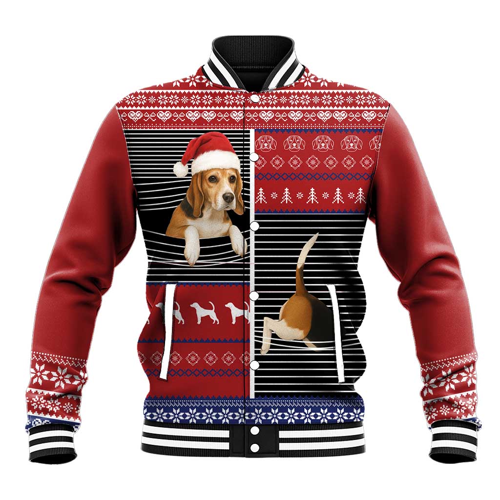 Lovely Beagle Christmas Baseball Jacket Xmas Holiday Patterns - Wonder Print Shop