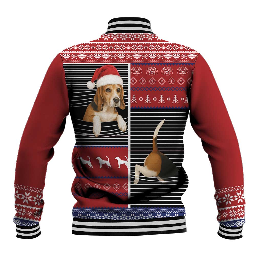 Lovely Beagle Christmas Baseball Jacket Xmas Holiday Patterns - Wonder Print Shop