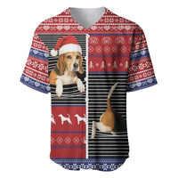 Lovely Beagle Christmas Baseball Jersey Xmas Holiday Patterns - Wonder Print Shop