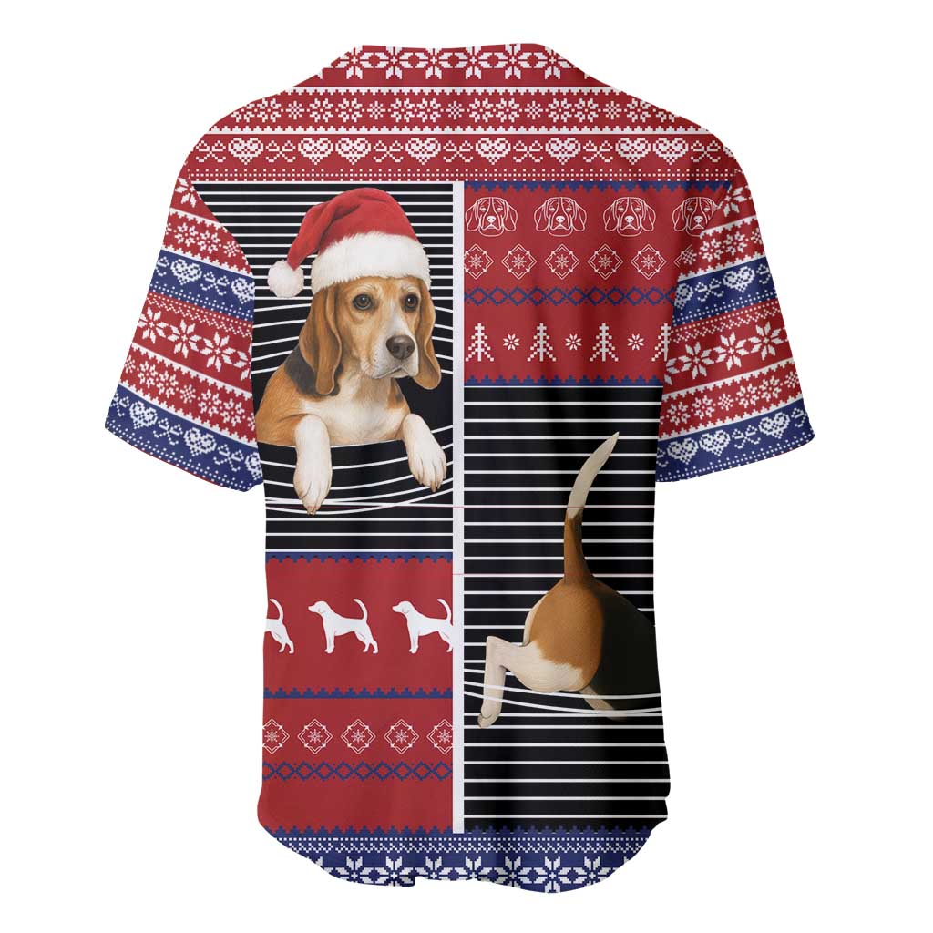 Lovely Beagle Christmas Baseball Jersey Xmas Holiday Patterns - Wonder Print Shop