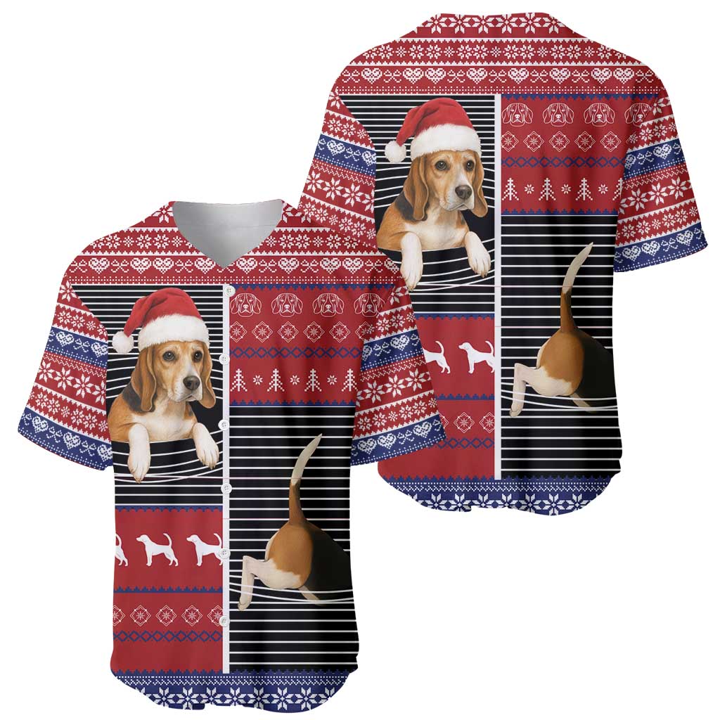 Lovely Beagle Christmas Baseball Jersey Xmas Holiday Patterns - Wonder Print Shop