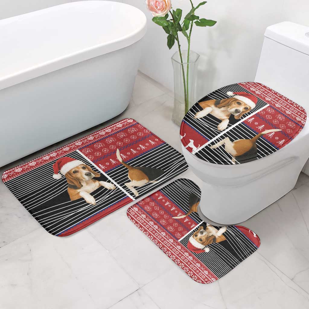 Lovely Beagle Christmas Bathroom Set Xmas Holiday Patterns - Wonder Print Shop