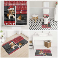 Lovely Beagle Christmas Bathroom Set Xmas Holiday Patterns - Wonder Print Shop