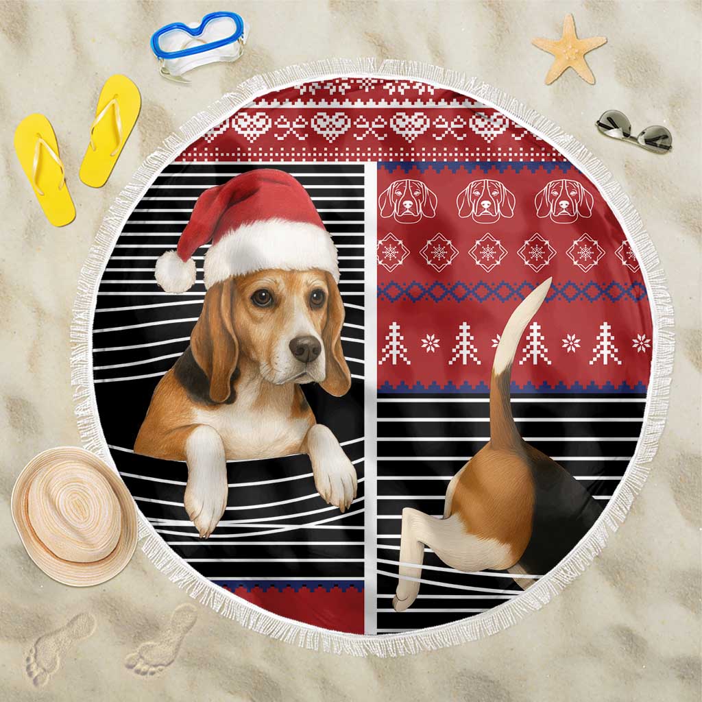 Lovely Beagle Christmas Beach Blanket Xmas Holiday Patterns - Wonder Print Shop