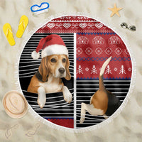 Lovely Beagle Christmas Beach Blanket Xmas Holiday Patterns - Wonder Print Shop