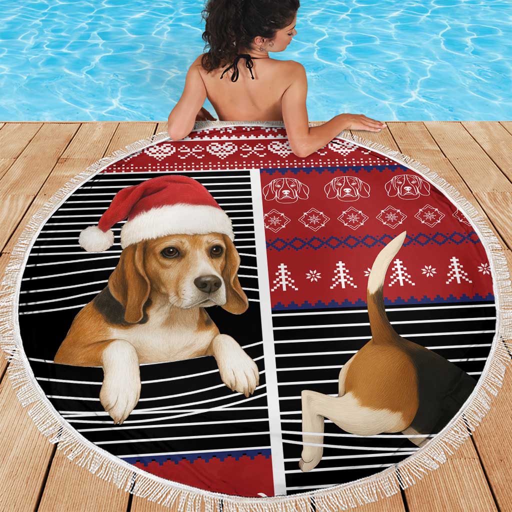 Lovely Beagle Christmas Beach Blanket Xmas Holiday Patterns - Wonder Print Shop