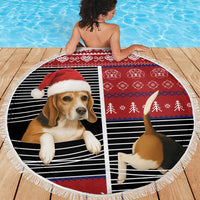 Lovely Beagle Christmas Beach Blanket Xmas Holiday Patterns - Wonder Print Shop