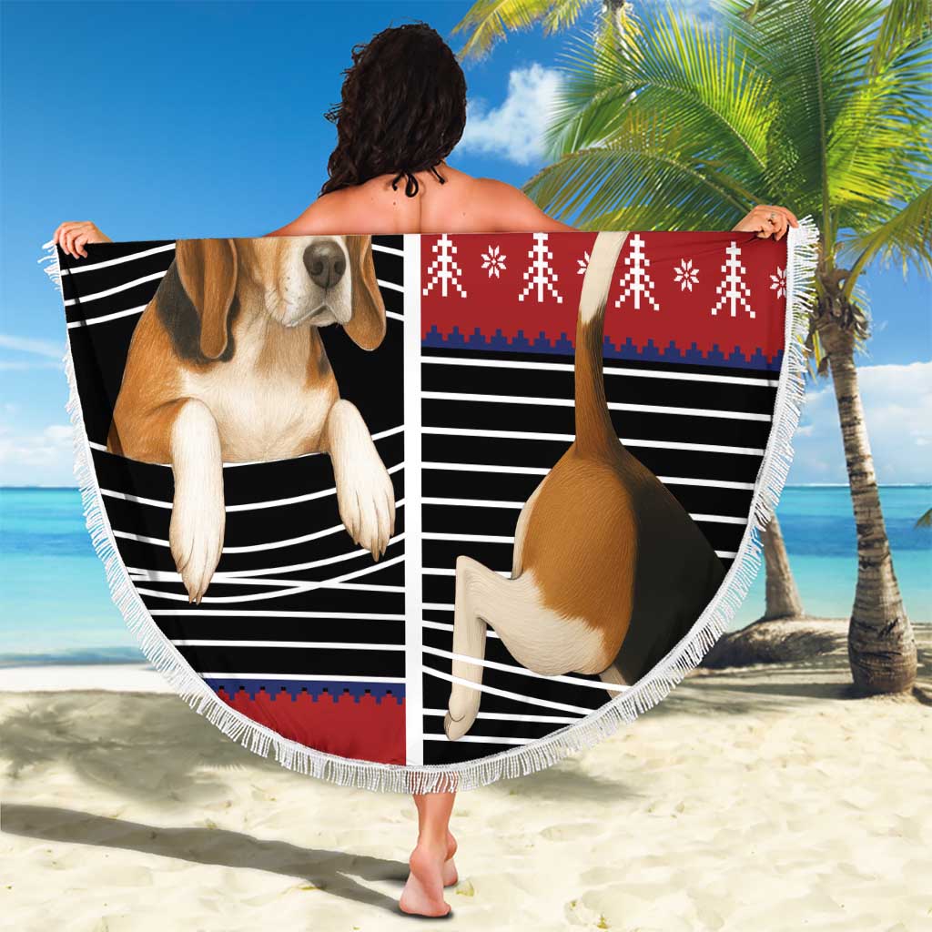 Lovely Beagle Christmas Beach Blanket Xmas Holiday Patterns - Wonder Print Shop