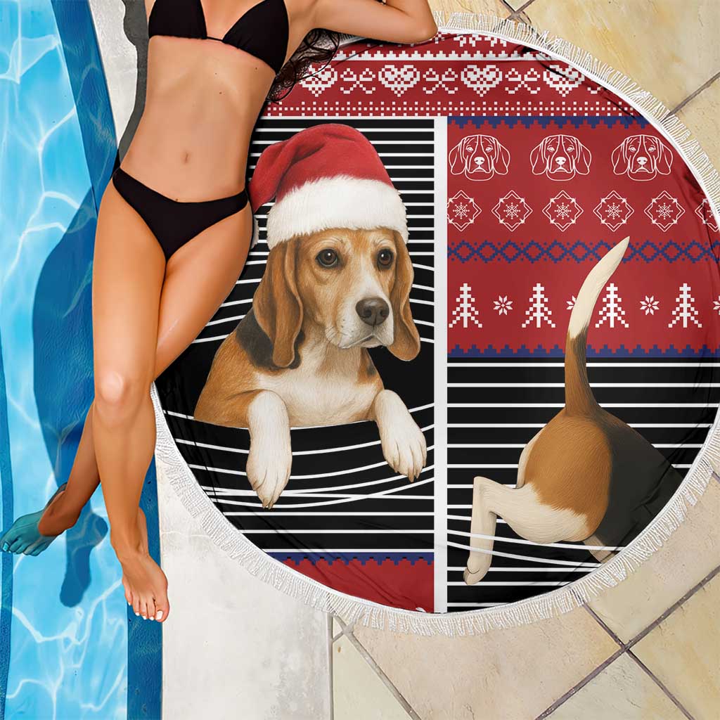 Lovely Beagle Christmas Beach Blanket Xmas Holiday Patterns - Wonder Print Shop