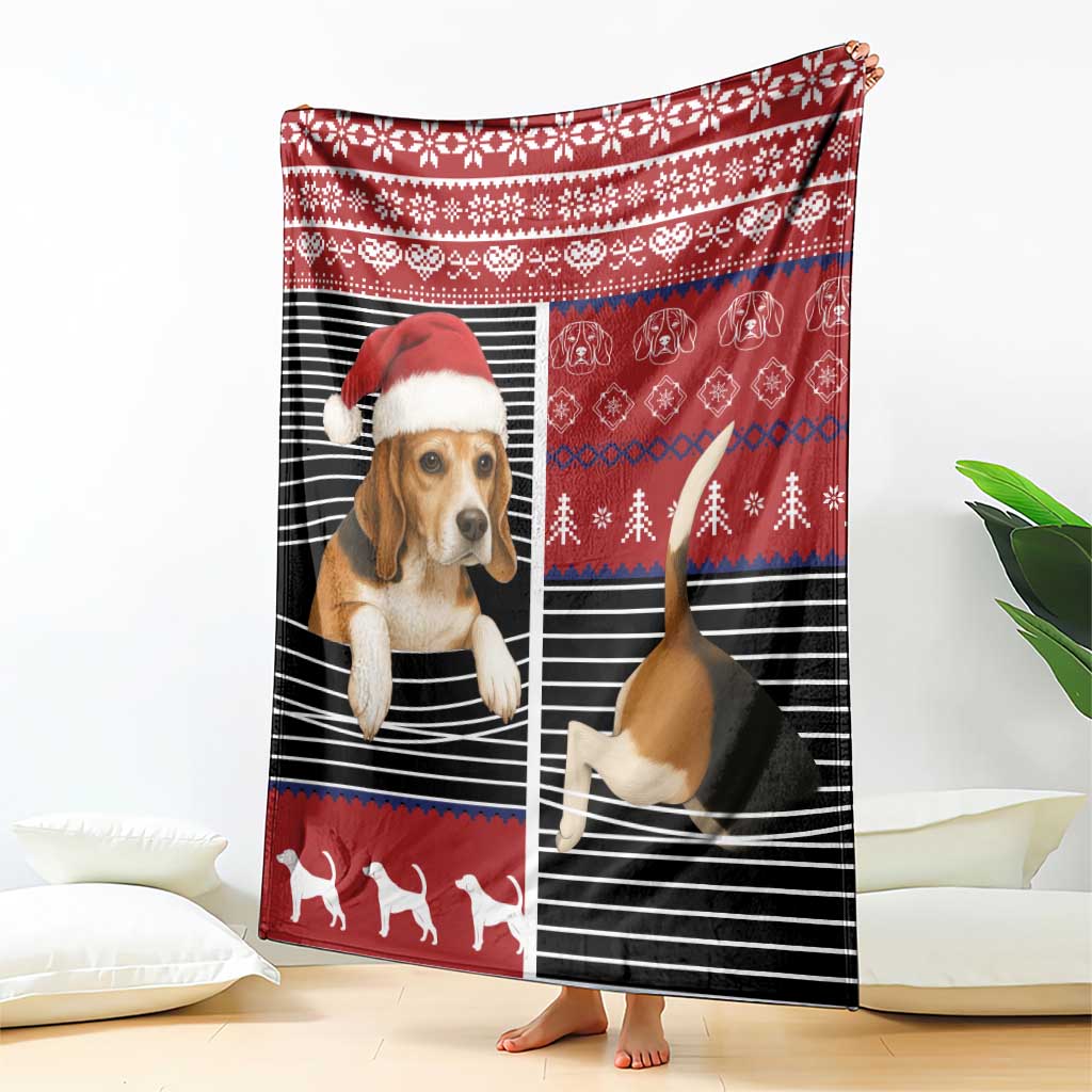 Lovely Beagle Christmas Blanket Xmas Holiday Patterns - Wonder Print Shop
