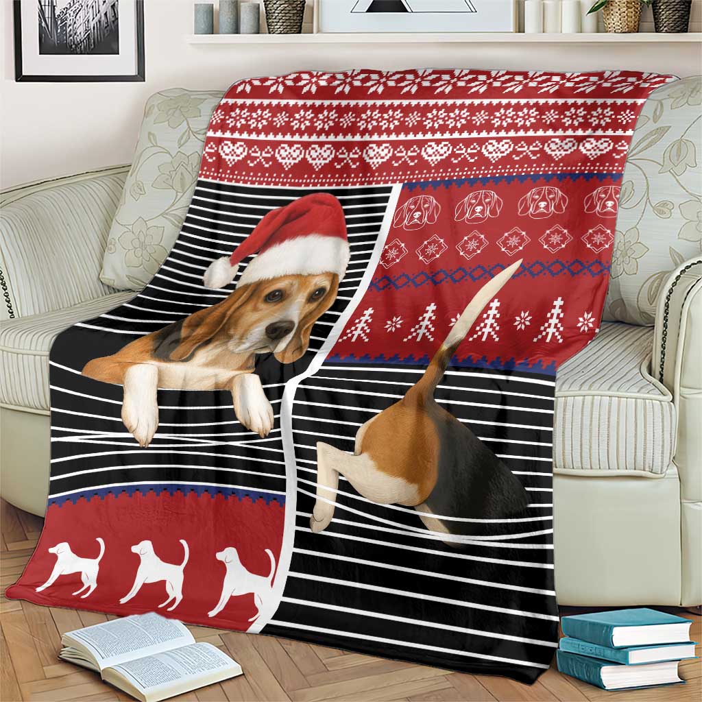 Lovely Beagle Christmas Blanket Xmas Holiday Patterns - Wonder Print Shop