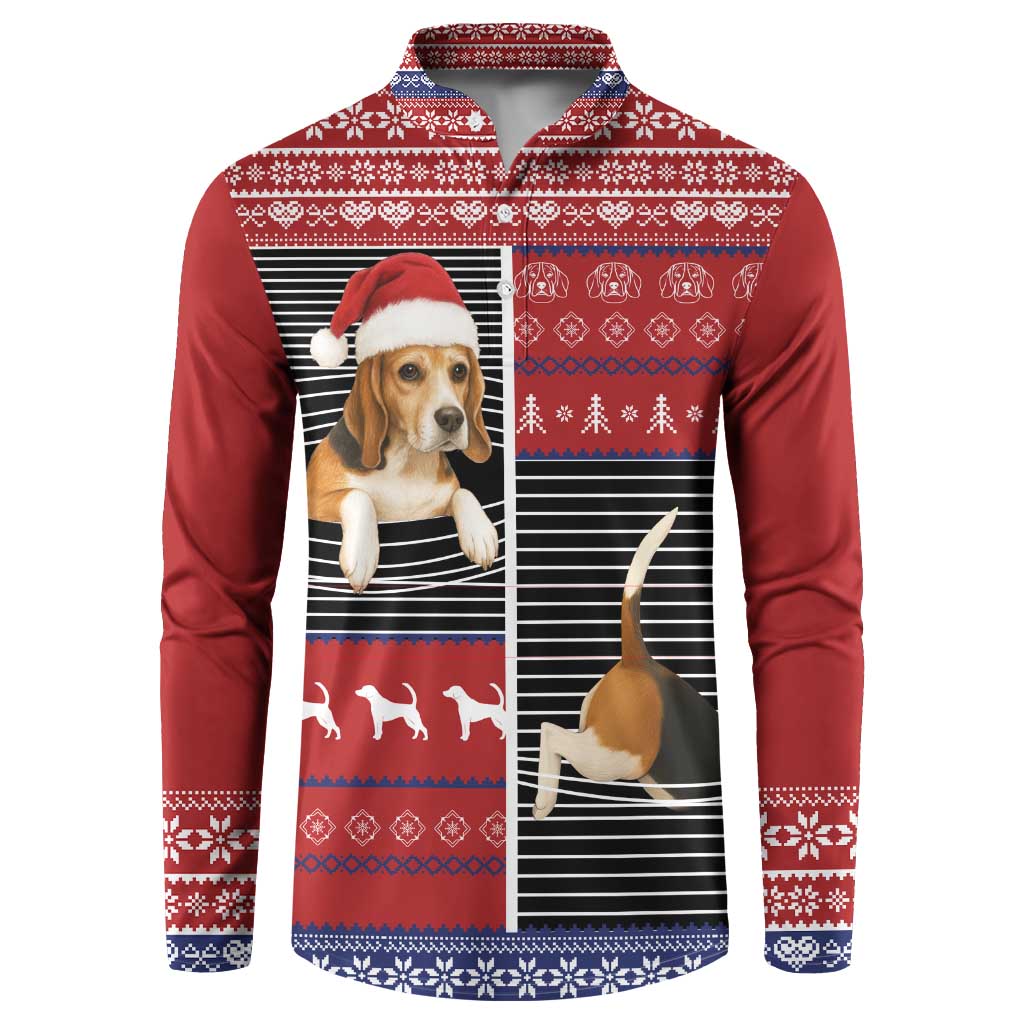 Lovely Beagle Christmas Button Sweatshirt Xmas Holiday Patterns - Wonder Print Shop