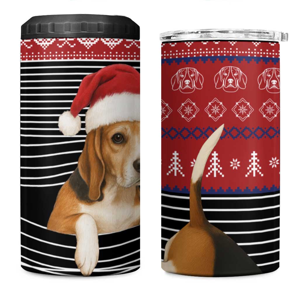 Lovely Beagle Christmas 4 in 1 Can Cooler Tumbler Xmas Holiday Patterns - Wonder Print Shop