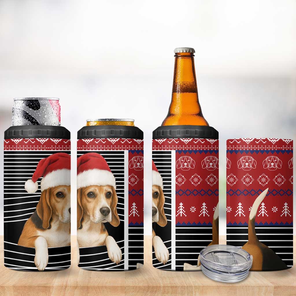 Lovely Beagle Christmas 4 in 1 Can Cooler Tumbler Xmas Holiday Patterns - Wonder Print Shop
