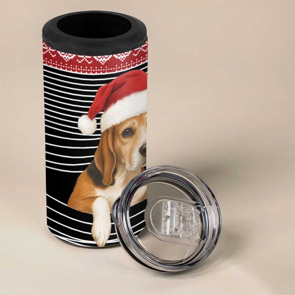 Lovely Beagle Christmas 4 in 1 Can Cooler Tumbler Xmas Holiday Patterns - Wonder Print Shop