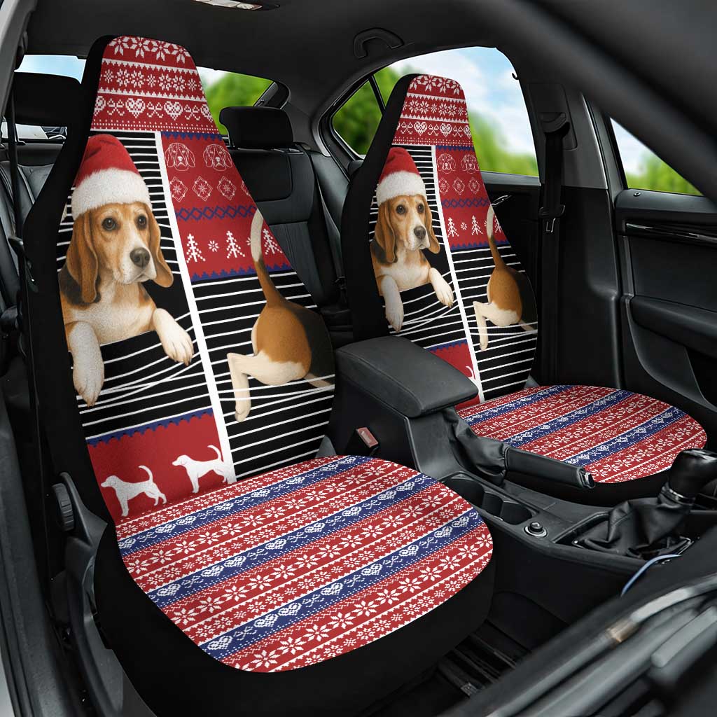 Lovely Beagle Christmas Car Seat Cover Xmas Holiday Patterns - Wonder Print Shop