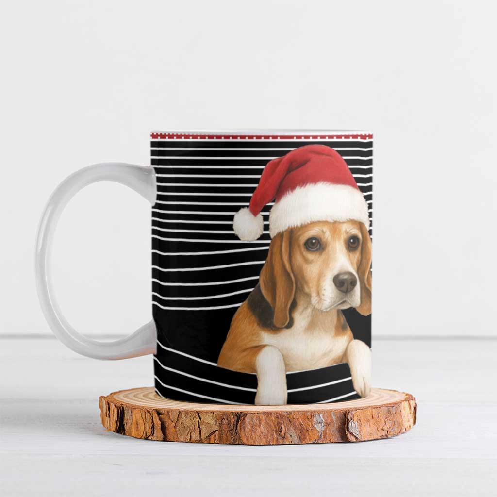 Lovely Beagle Christmas Ceramic Mug Xmas Holiday Patterns - Wonder Print Shop
