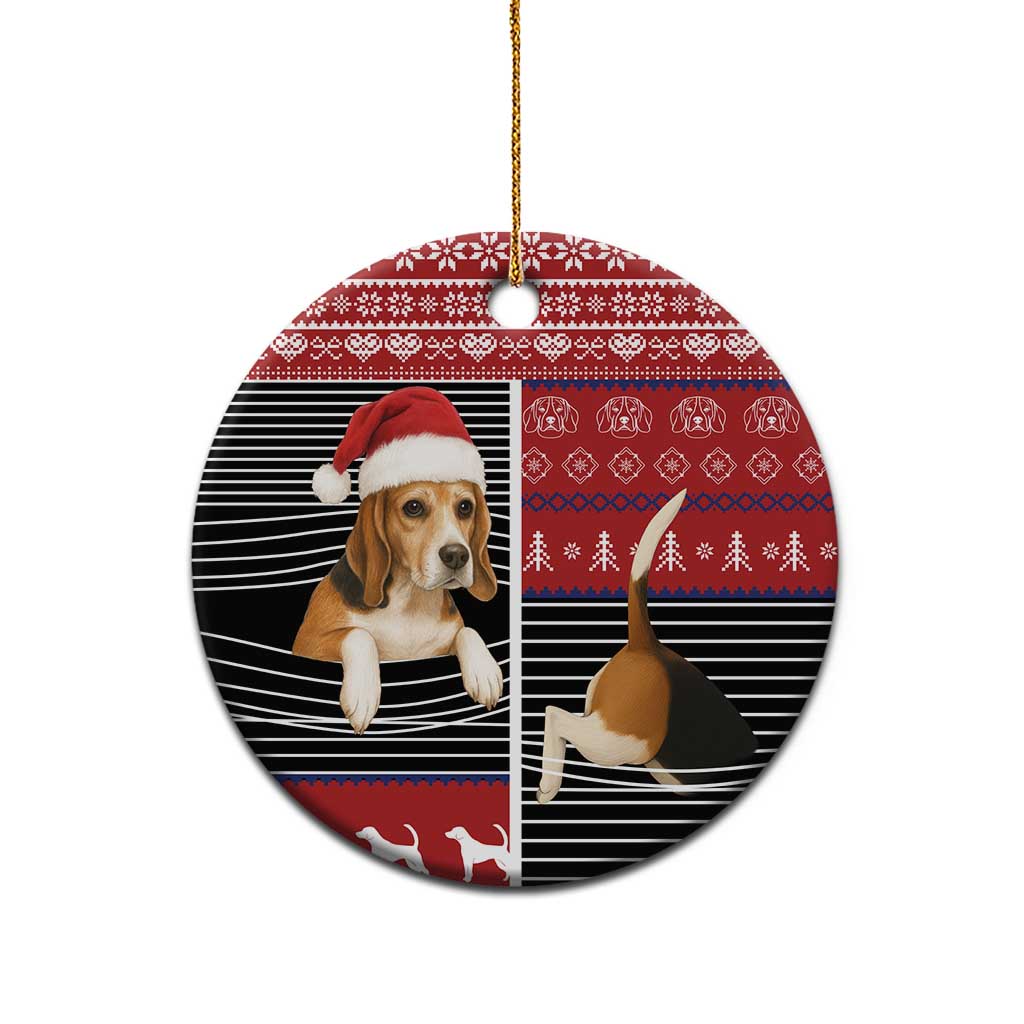 Lovely Beagle Christmas Ceramic Ornament Xmas Holiday Patterns - Wonder Print Shop