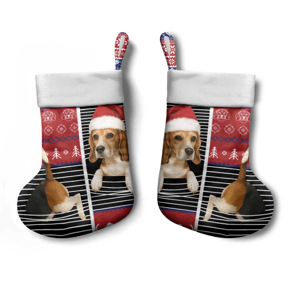 Lovely Beagle Christmas Stocking Xmas Holiday Patterns - Wonder Print Shop