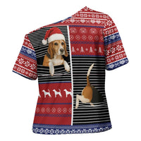 Lovely Beagle Christmas Cross Shoulder Shirt Xmas Holiday Patterns - Wonder Print Shop