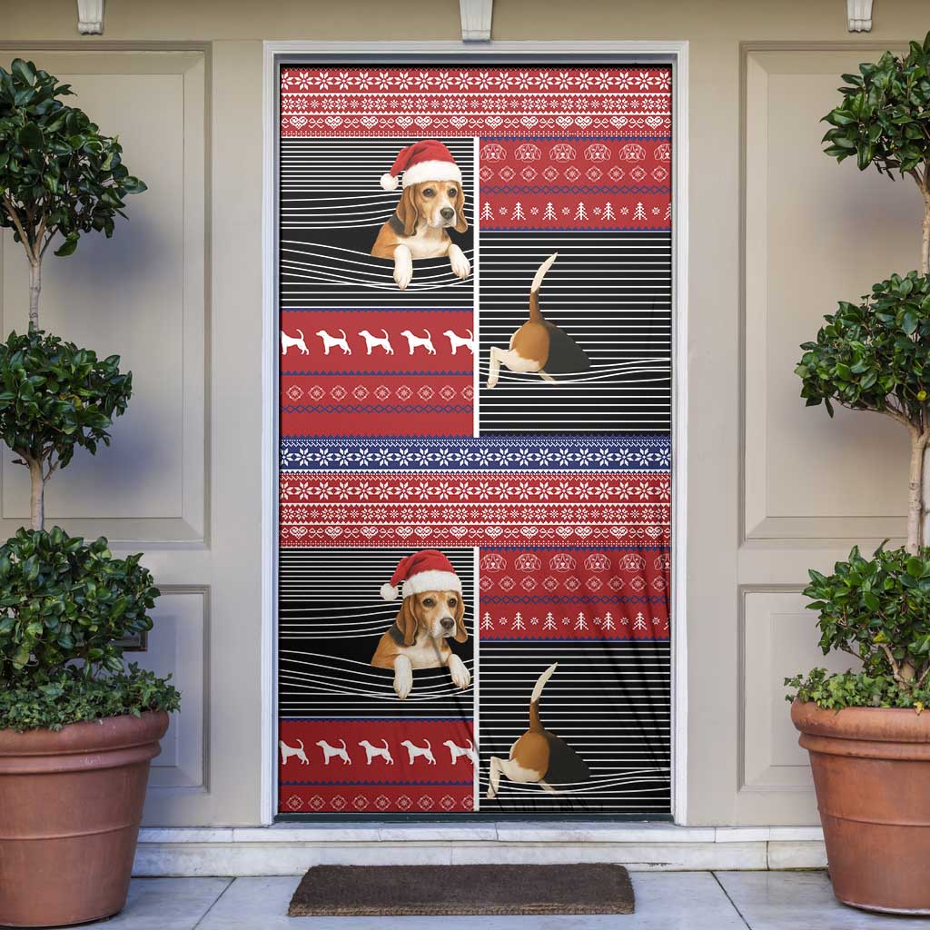 Lovely Beagle Christmas Door Cover Xmas Holiday Patterns - Wonder Print Shop