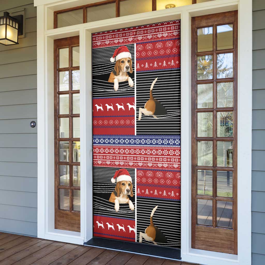 Lovely Beagle Christmas Door Cover Xmas Holiday Patterns - Wonder Print Shop