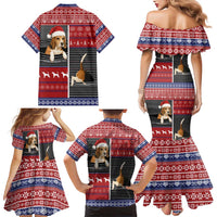 Lovely Beagle Christmas Family Matching Mermaid Dress and Hawaiian Shirt Xmas Holiday Patterns - Wonder Print Shop