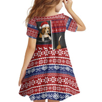 Lovely Beagle Christmas Family Matching Off The Shoulder Long Sleeve Dress and Hawaiian Shirt Xmas Holiday Patterns - Wonder Print Shop