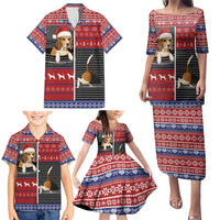 Lovely Beagle Christmas Family Matching Puletasi and Hawaiian Shirt Xmas Holiday Patterns - Wonder Print Shop
