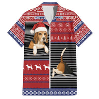 Lovely Beagle Christmas Family Matching Short Sleeve Bodycon Dress and Hawaiian Shirt Xmas Holiday Patterns - Wonder Print Shop