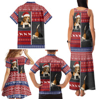 Lovely Beagle Christmas Family Matching Tank Maxi Dress and Hawaiian Shirt Xmas Holiday Patterns - Wonder Print Shop