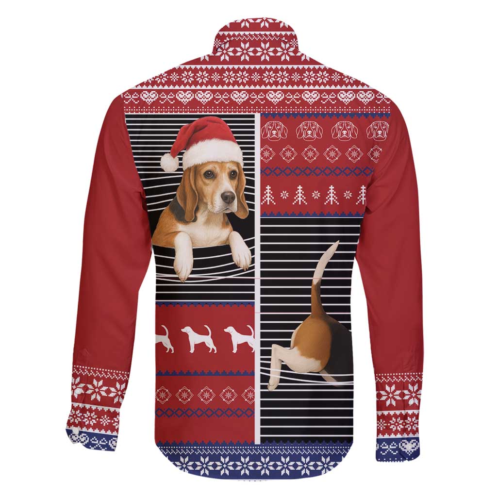 Lovely Beagle Christmas Family Matching Tank Maxi Dress and Hawaiian Shirt Xmas Holiday Patterns - Wonder Print Shop