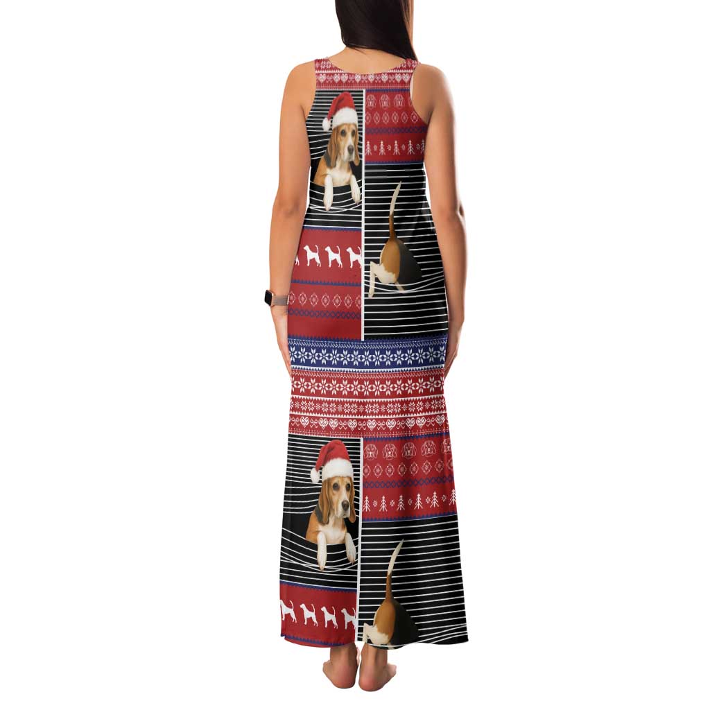 Lovely Beagle Christmas Family Matching Tank Maxi Dress and Hawaiian Shirt Xmas Holiday Patterns - Wonder Print Shop