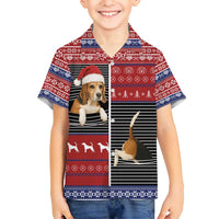 Lovely Beagle Christmas Family Matching Tank Maxi Dress and Hawaiian Shirt Xmas Holiday Patterns - Wonder Print Shop