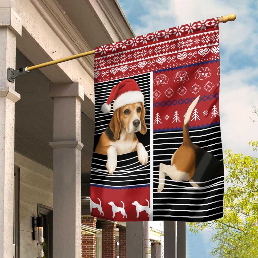 Lovely Beagle Christmas Garden Flag Xmas Holiday Patterns - Wonder Print Shop