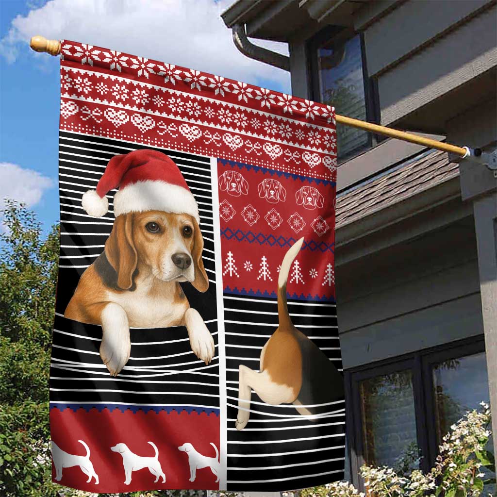 Lovely Beagle Christmas Garden Flag Xmas Holiday Patterns - Wonder Print Shop