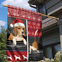 Lovely Beagle Christmas Garden Flag Xmas Holiday Patterns - Wonder Print Shop
