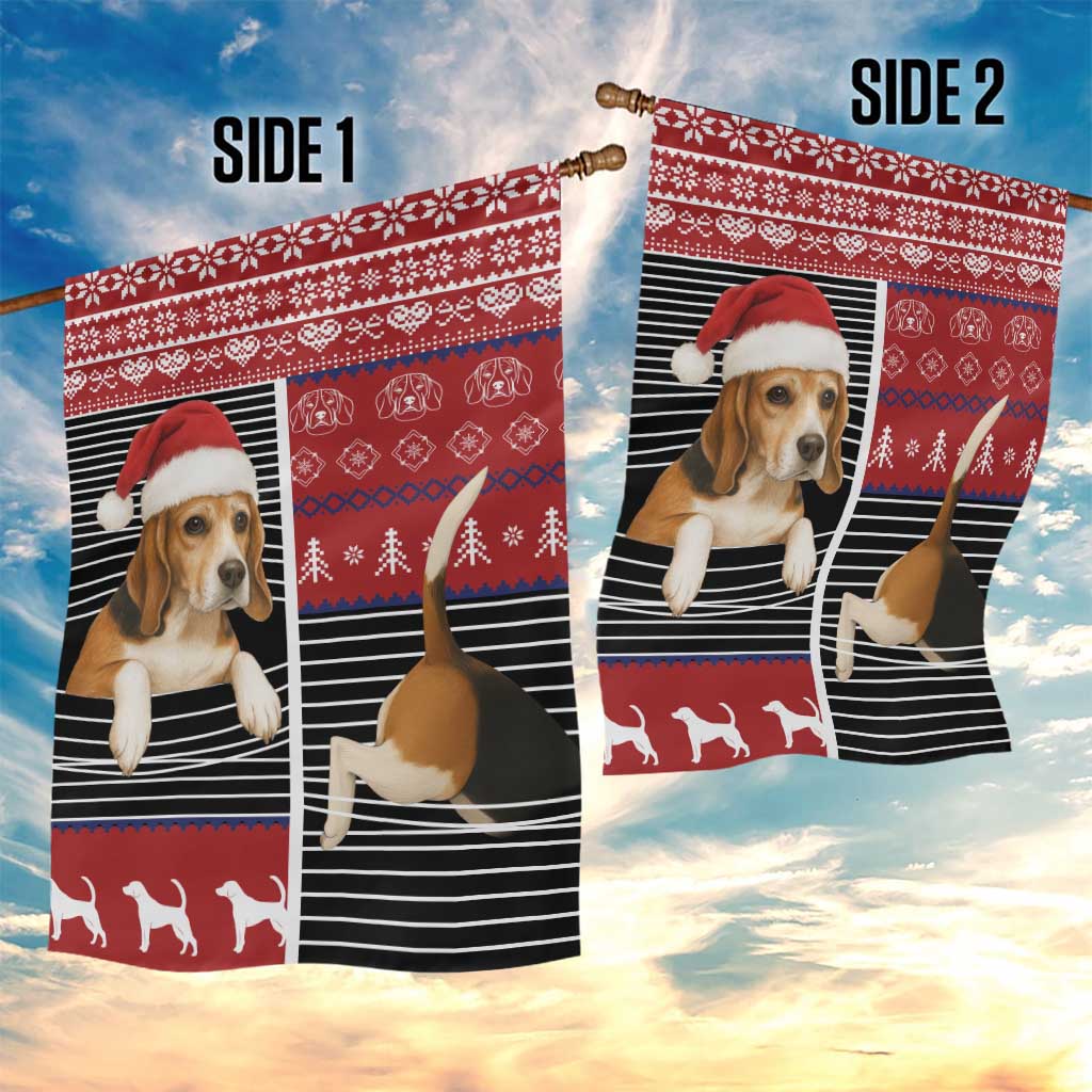 Lovely Beagle Christmas Garden Flag Xmas Holiday Patterns - Wonder Print Shop