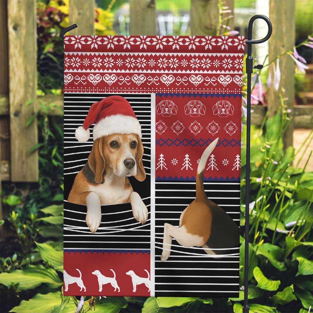 Lovely Beagle Christmas Garden Flag Xmas Holiday Patterns - Wonder Print Shop