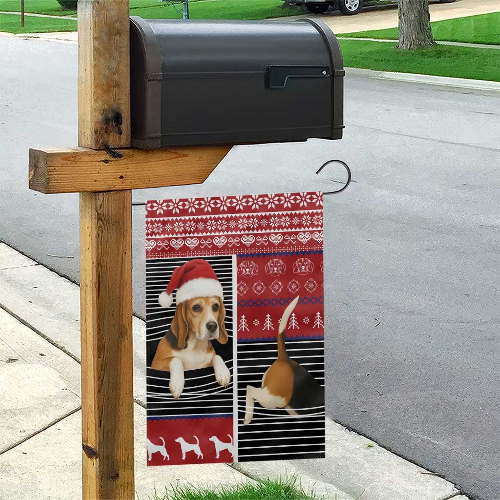 Lovely Beagle Christmas Garden Flag Xmas Holiday Patterns - Wonder Print Shop