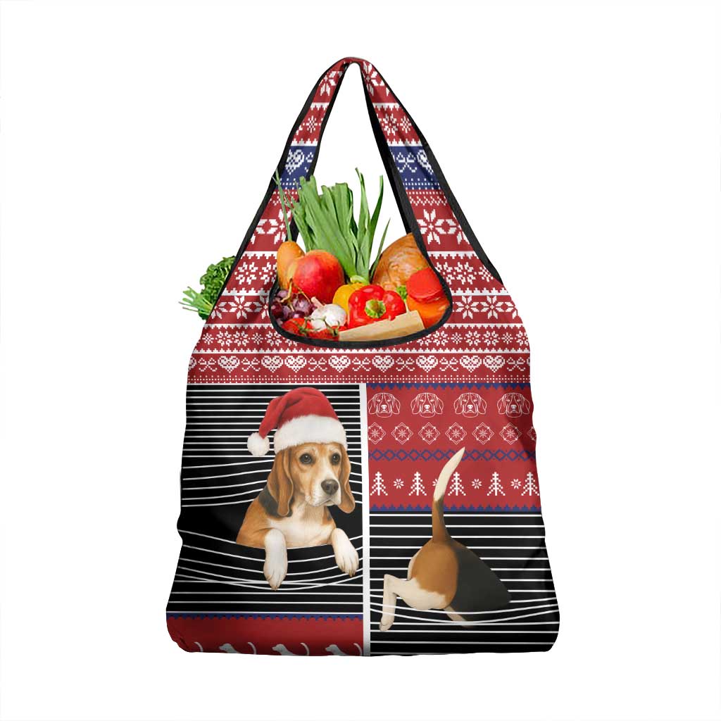 Lovely Beagle Christmas Grocery Bag Xmas Holiday Patterns - Wonder Print Shop