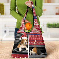 Lovely Beagle Christmas Grocery Bag Xmas Holiday Patterns - Wonder Print Shop